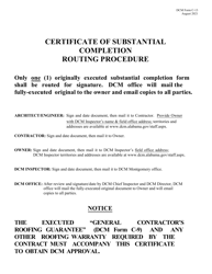 DCM Form C-13 Certificate of Substantial Completion - Alabama, Page 2