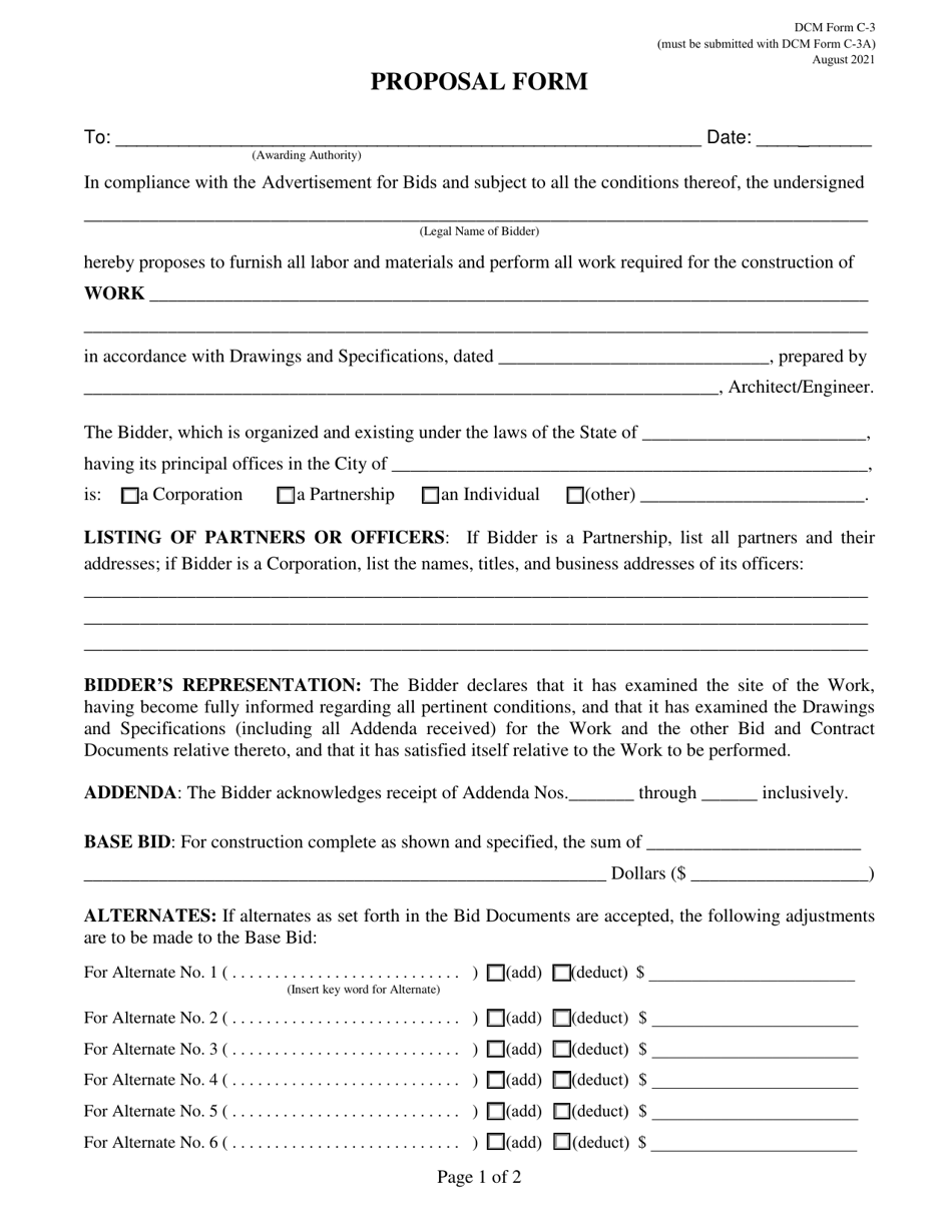 DCM Form C-3 Proposal Form - Alabama, Page 1