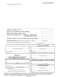 DCM Form 9-J &quot;Contract Change Order&quot; - Alabama, Page 2