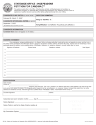 Form SC-2A Statewide Office - Independent Petition for Candidacy - Idaho, Page 2