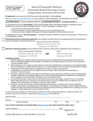 Form DH-MQA5002 Osteopathic Physician Application for Temporary Certificate for Active Duty Military and Veterans Practicing in Areas of Critical Need - Florida, Page 21