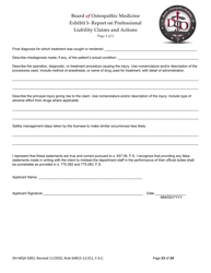 Form DH-MQA5002 Osteopathic Physician Application for Temporary Certificate for Active Duty Military and Veterans Practicing in Areas of Critical Need - Florida, Page 23