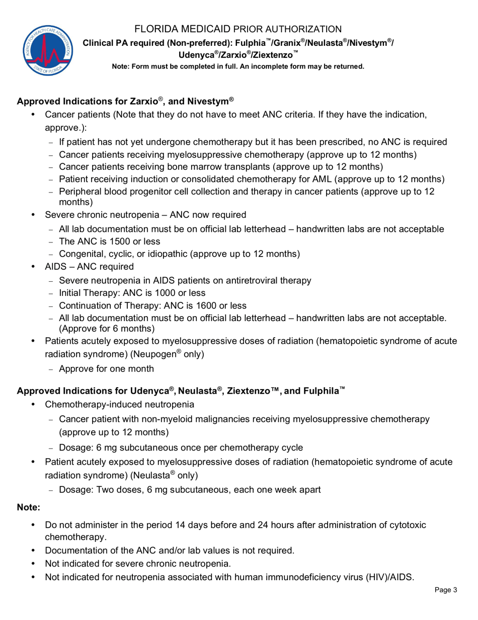 Colony Stimulating Factors - Florida, Page 3