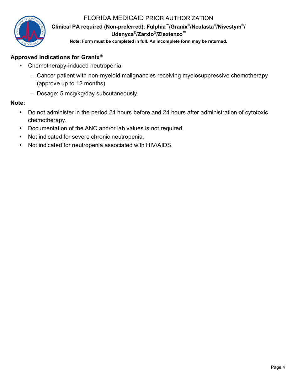 Colony Stimulating Factors - Florida, Page 4