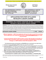 Document preview: Form IL567-0015 Application for State of Illinois Retailer's Liquor License - Illinois