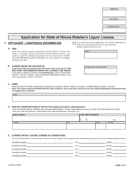 Form IL567-0015 Application for State of Illinois Retailer&#039;s Liquor License - Illinois, Page 2
