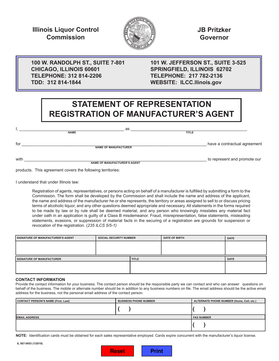 Form IL567-0053 Application for Registration Manufacturers Registered Agent - Illinois, Page 3