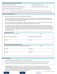 Form HLTH1620 Application for Registration - Assisted Living Registry - British Columbia, Canada, Page 3