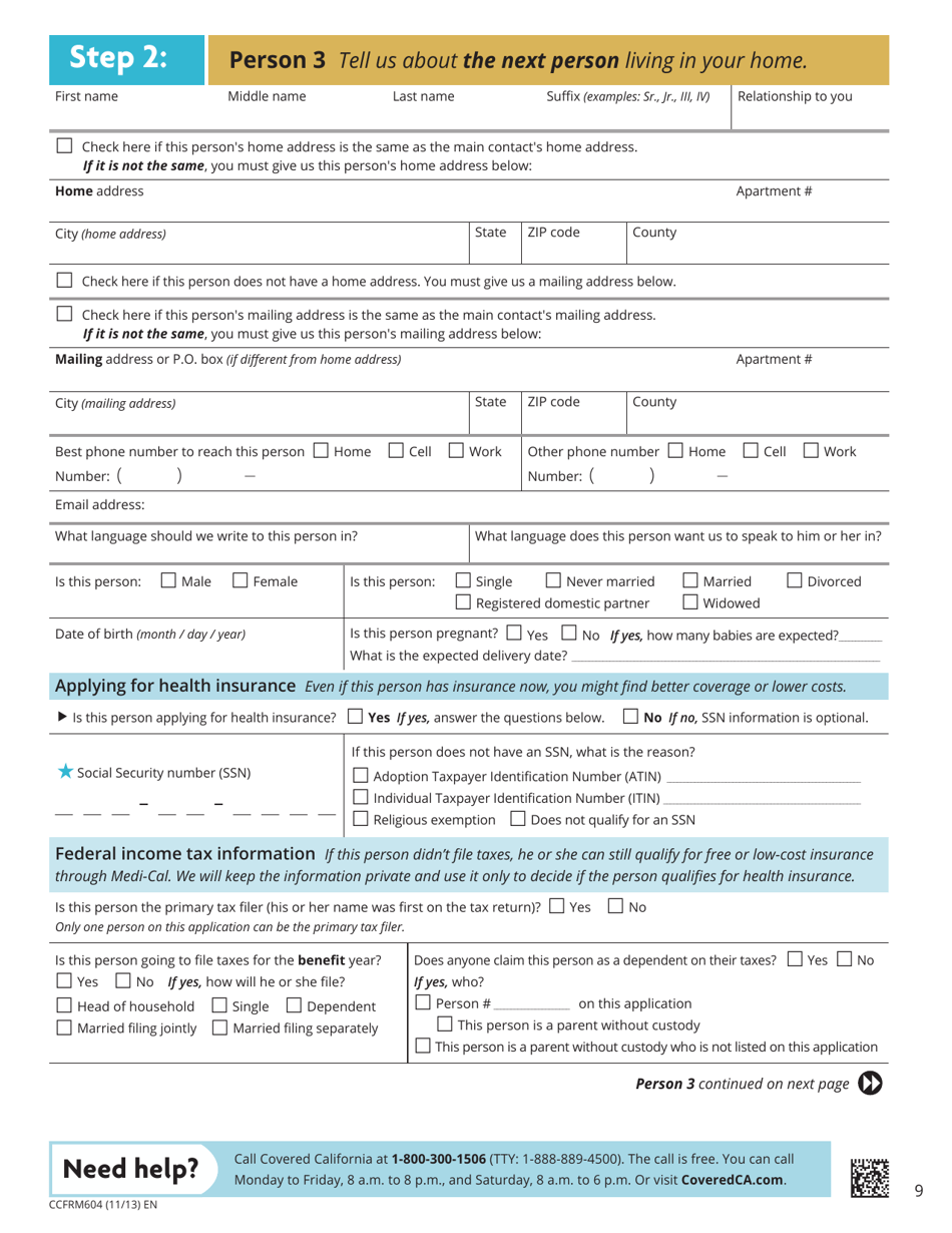 Form CCFRM604 Fill Out, Sign Online and Download Fillable PDF