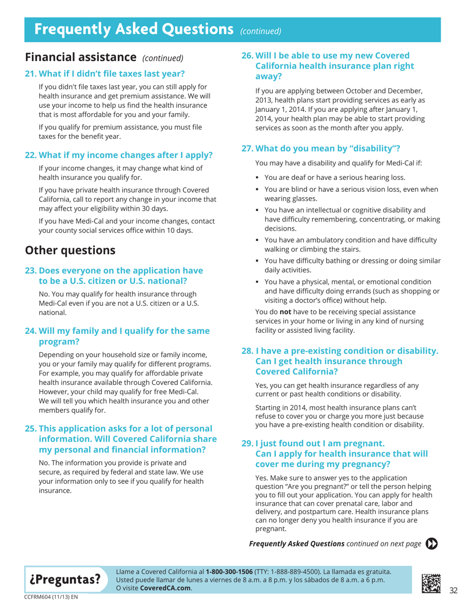 Form CCFRM604 Application for Health Insurance - California, Page 33