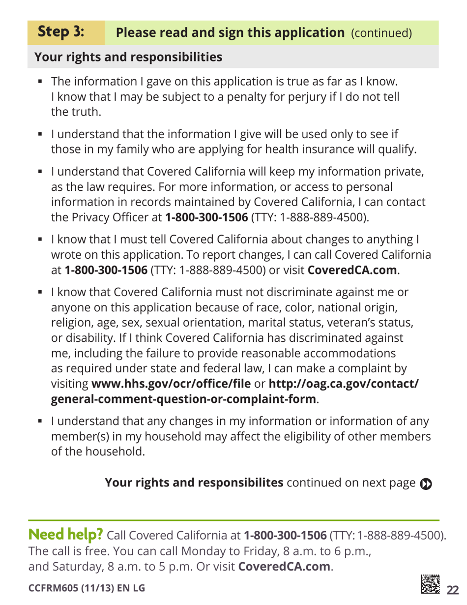 Form CCFRM605 Large Print Application for Private Health Insurance - California, Page 24