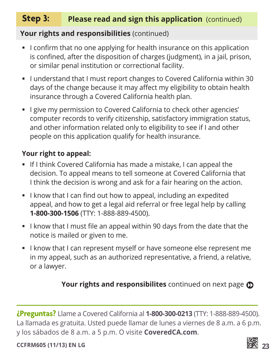 Form CCFRM605 Large Print Application for Private Health Insurance - California, Page 25