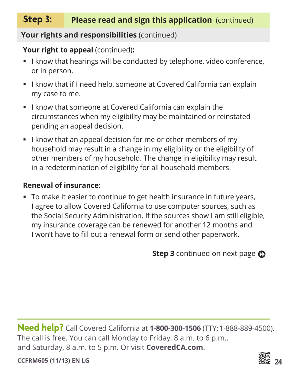 Form CCFRM605 Large Print Application for Private Health Insurance - California, Page 26