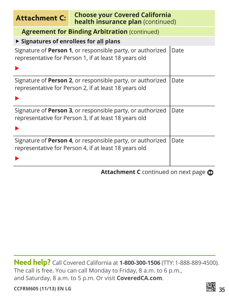 Form CCFRM605 Large Print Application for Private Health Insurance - California, Page 37