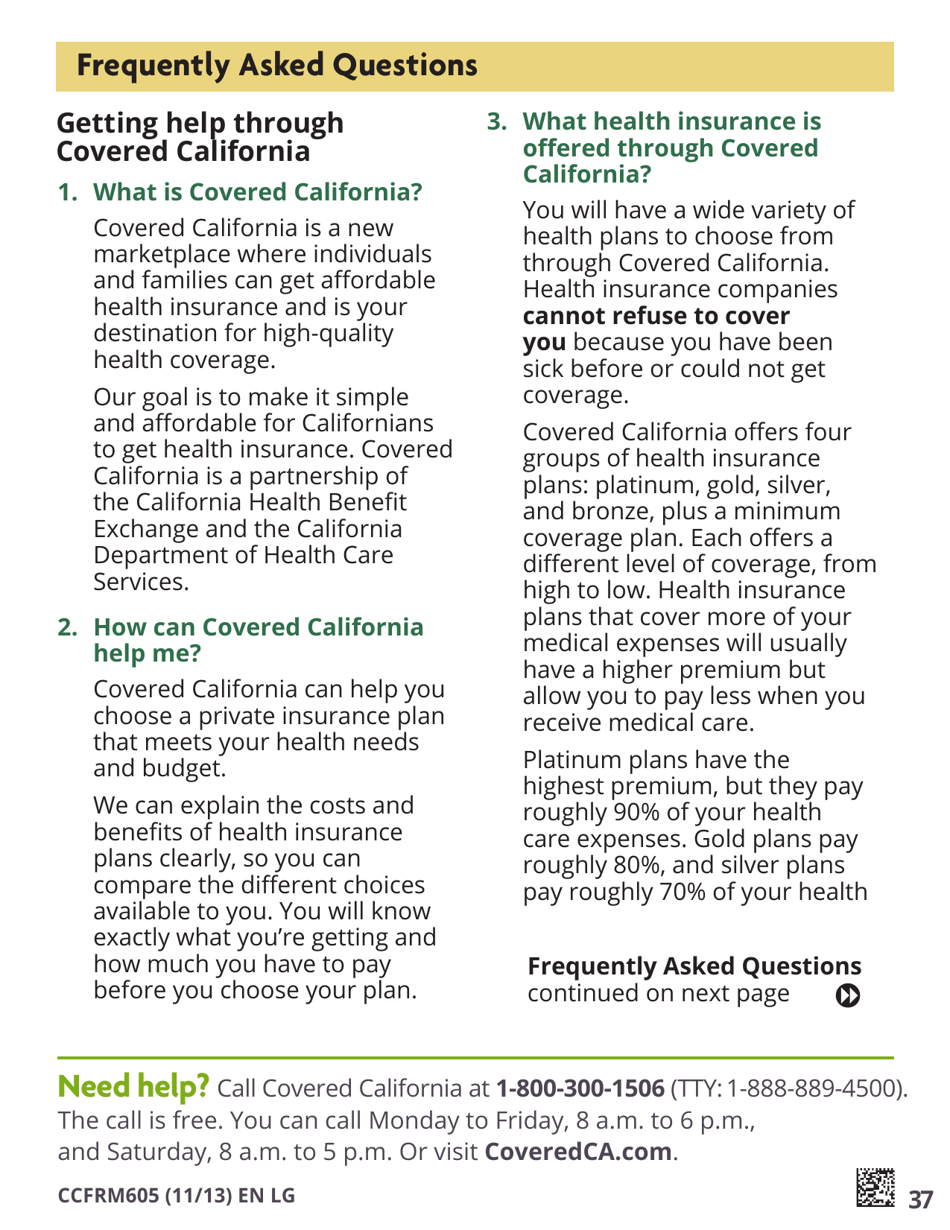 Form CCFRM605 Large Print Application for Private Health Insurance - California, Page 39