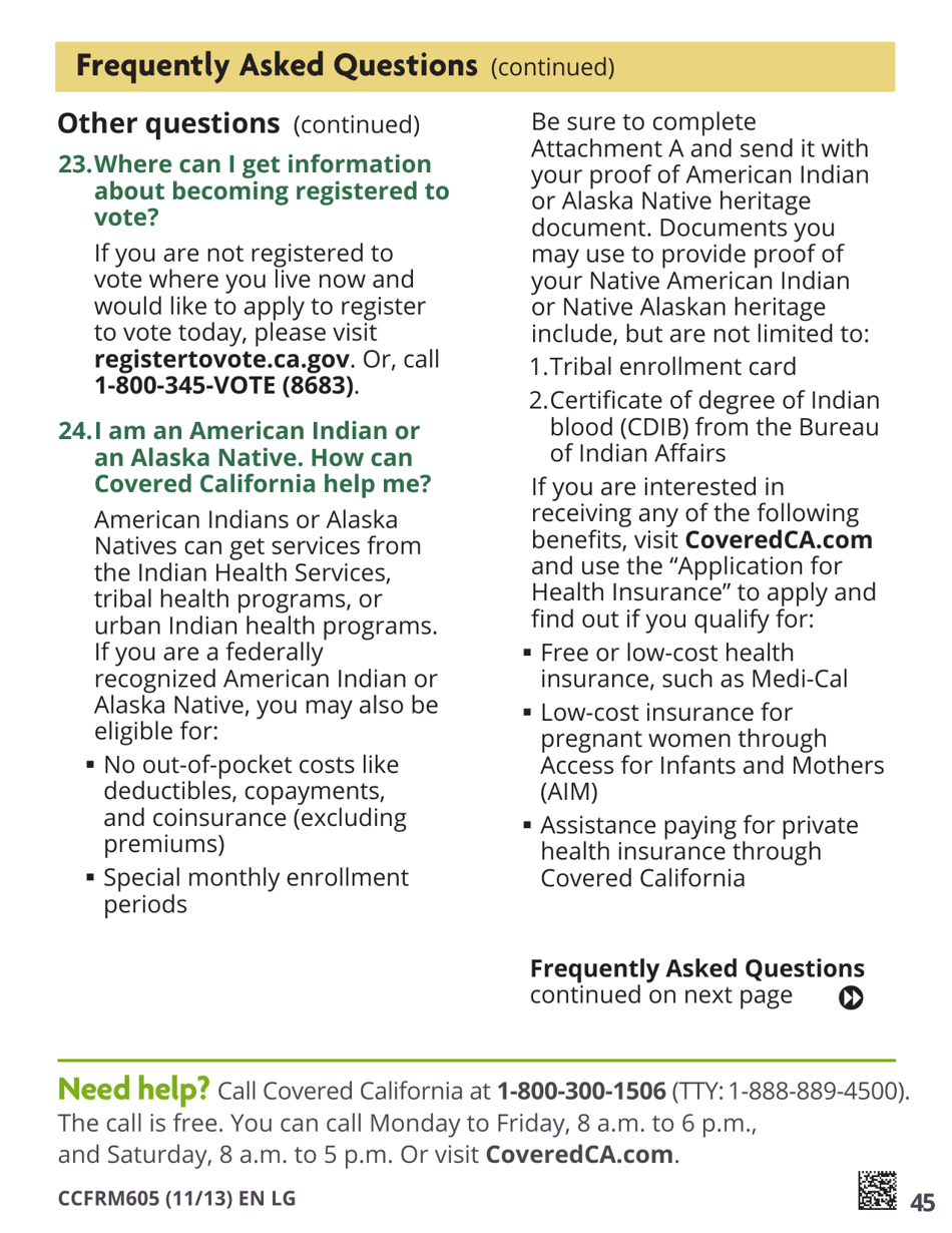 Form CCFRM605 Large Print Application for Private Health Insurance - California, Page 47