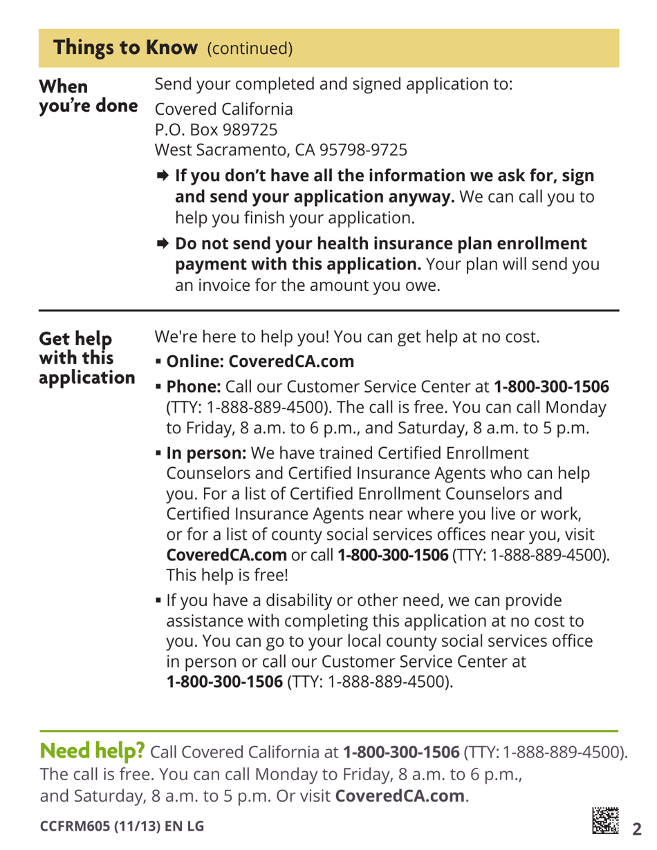 Form CCFRM605 Large Print Application for Private Health Insurance - California, Page 4