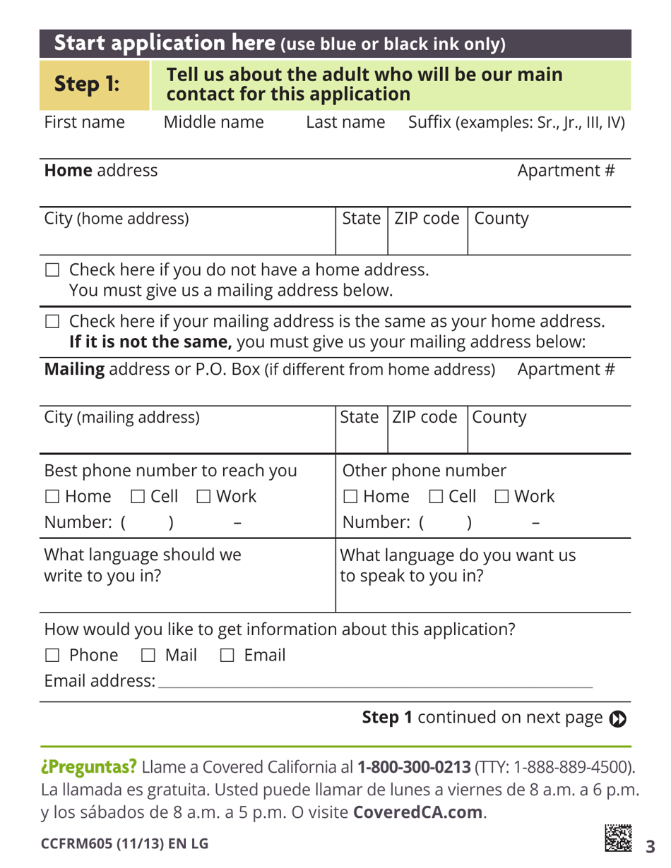 Form CCFRM605 Large Print Application for Private Health Insurance - California, Page 5