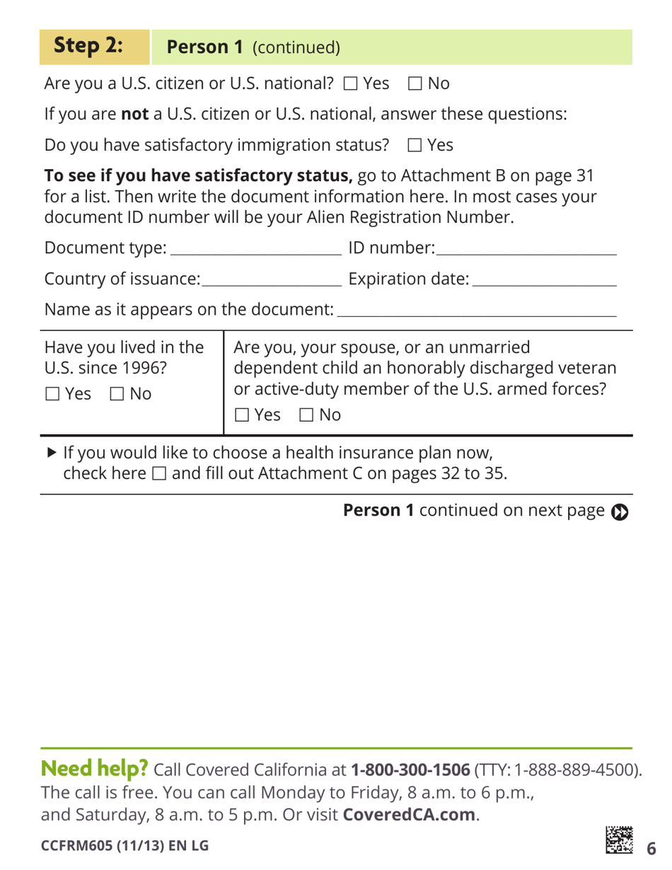 Form CCFRM605 Large Print Application for Private Health Insurance - California, Page 8