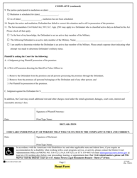 Form 1C-P-991 Complaint - Residential Summary Possession (Unpaid Rent Only) - Hawaii, Page 2