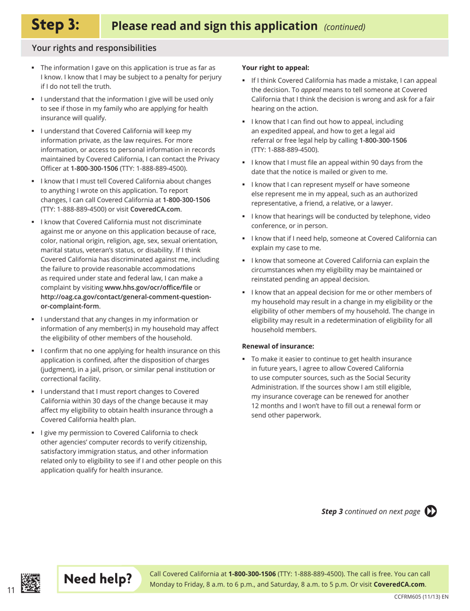 Form CCFRM605 Application for Private Health Insurance - California, Page 12