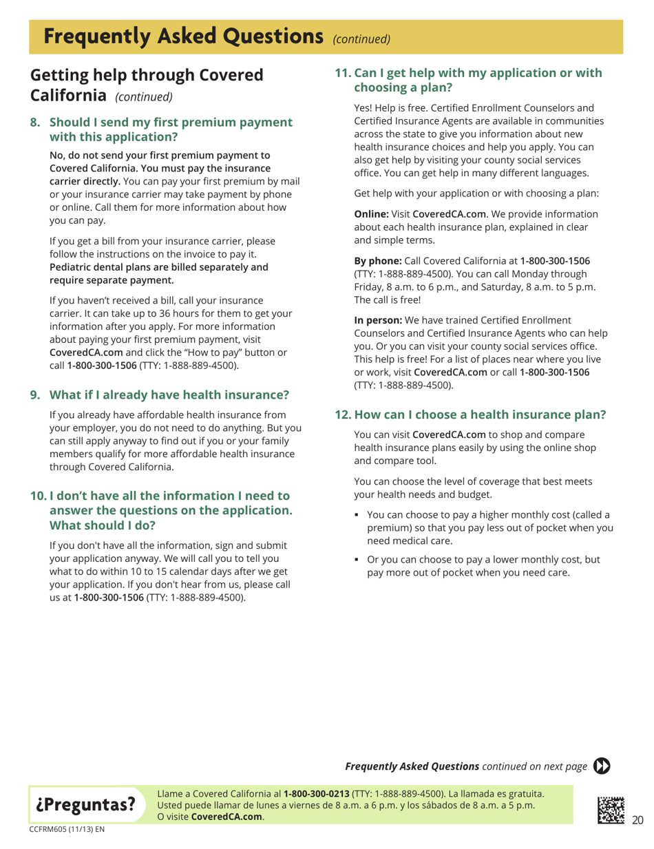 Form CCFRM605 Application for Private Health Insurance - California, Page 21