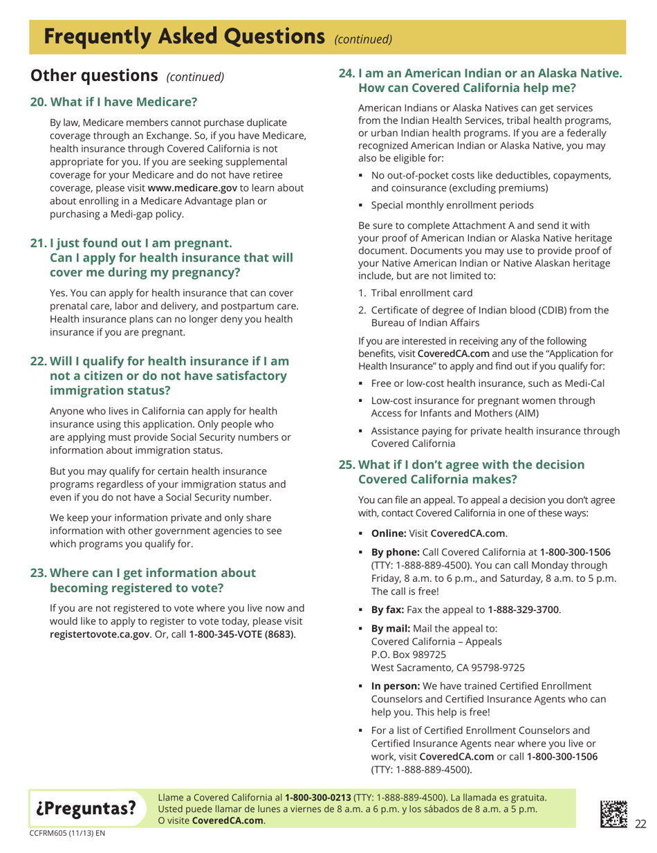 Form CCFRM605 Application for Private Health Insurance - California, Page 23