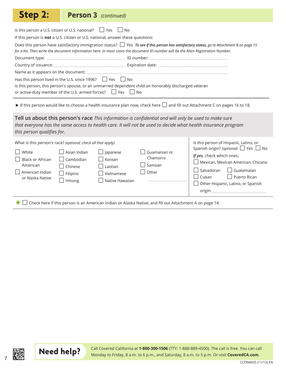 Form CCFRM605 Application for Private Health Insurance - California, Page 8