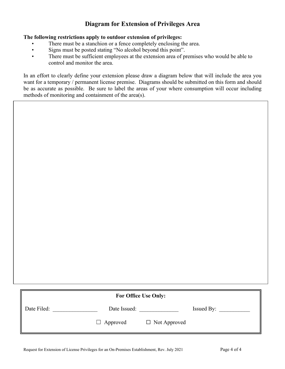 Request for Extension of License Privileges for an on-Premises Establishment - Maine, Page 4
