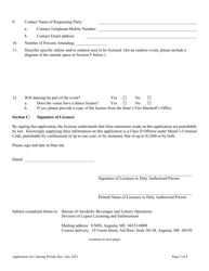 Application for a Catering Permit - Maine, Page 3
