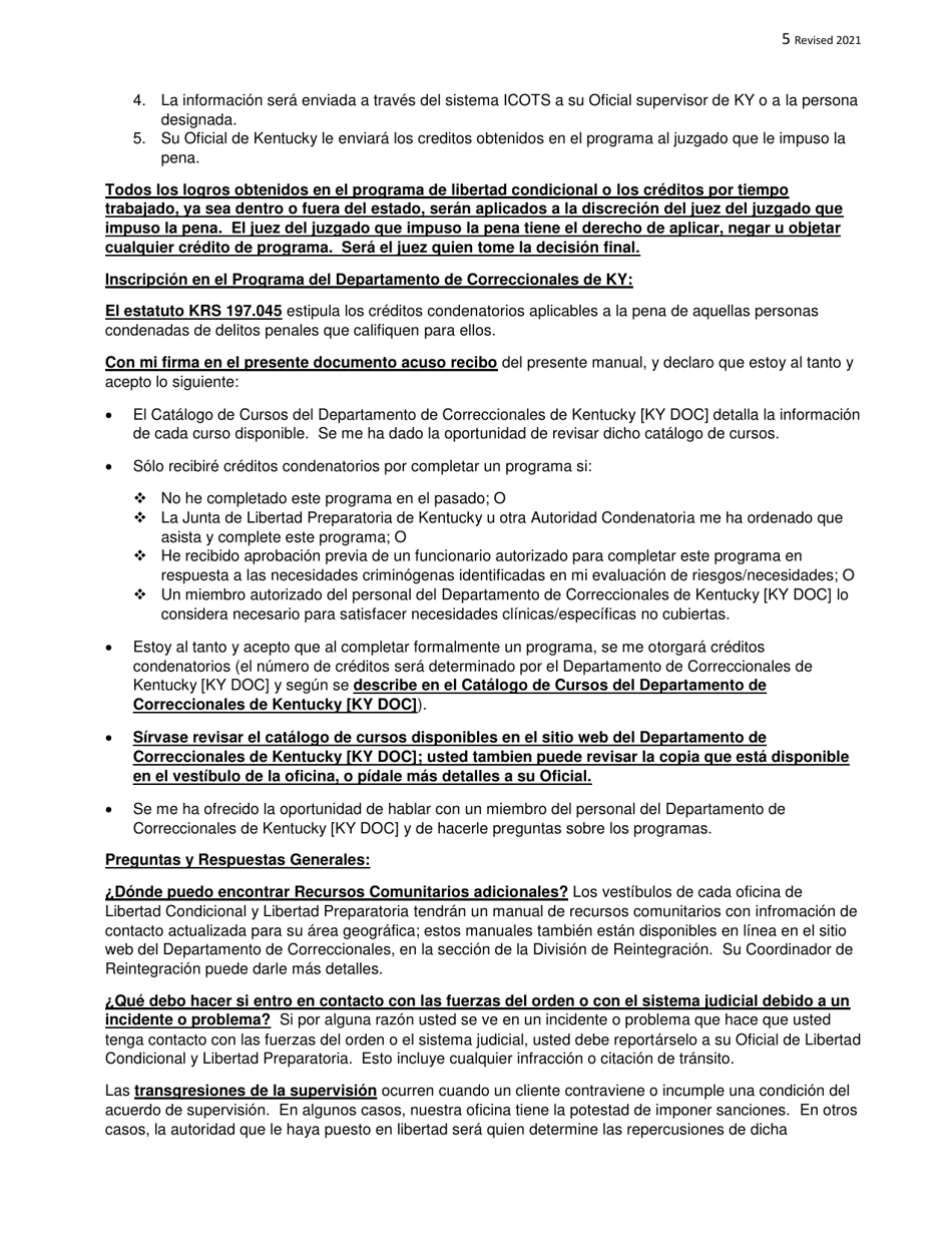 Lista De Control Para Clientes / As Nuevos / As - Kentucky (Spanish), Page 5