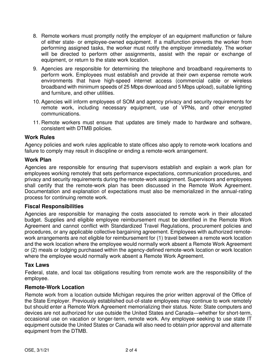 Remote Work Agreement - Michigan, Page 8