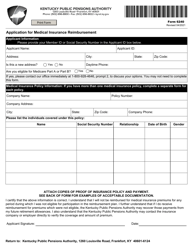 Form 6240 Application for Medical Insurance Reimbursement - Kentucky