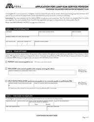 Document preview: Application for Lump-Sum Service Pension - Minnesota