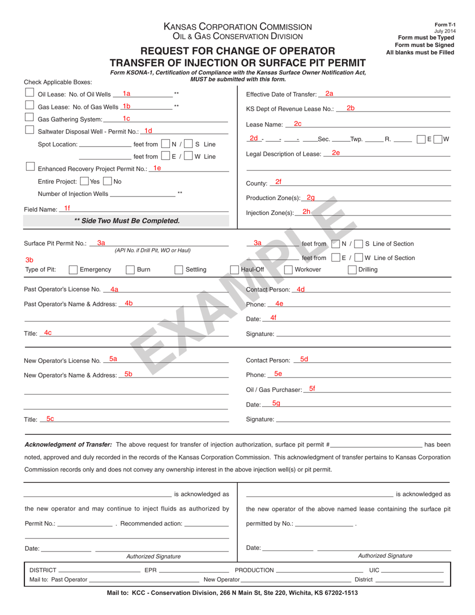 Form T-1 Request for Change of Operator Transfer of Injection or Surface Pit Permit - Kansas, Page 6