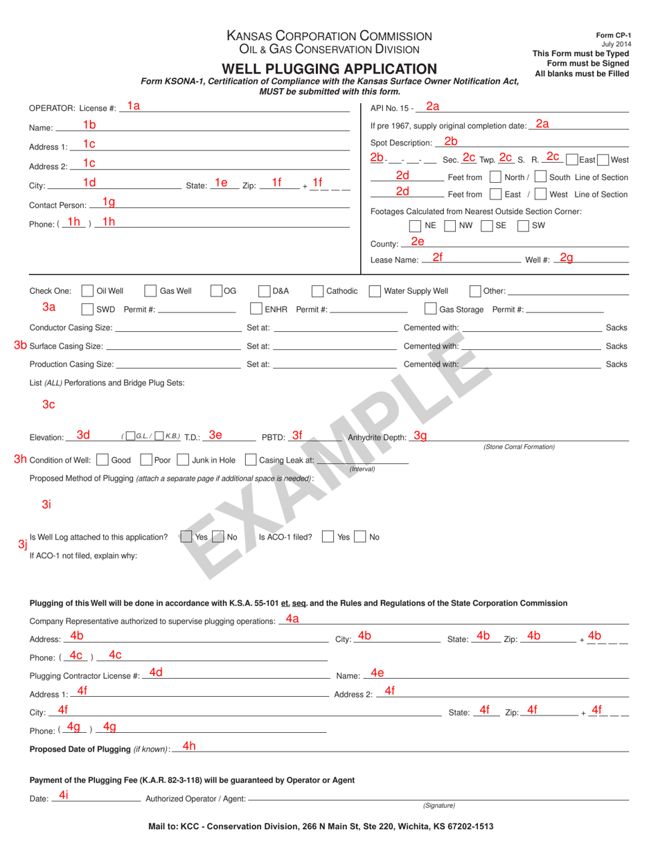 Form CP-1 Well Plugging Application - Kansas, Page 4