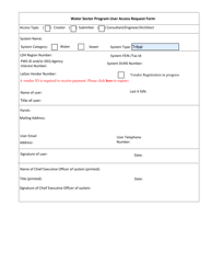 Document preview: User Access Request Form - Water Sector Program - Louisiana