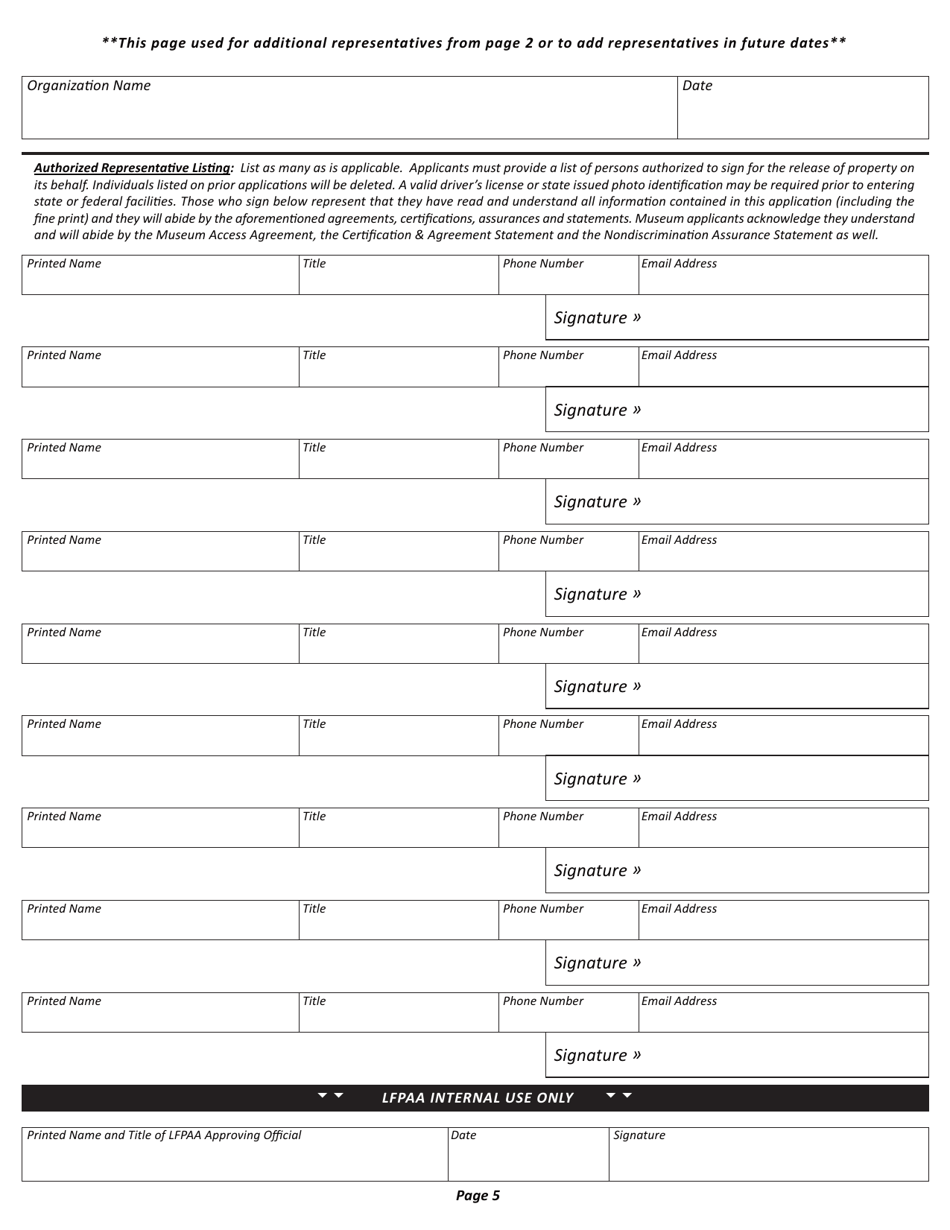 Federal Surplus Property Program Eligibility Application - Louisiana, Page 5