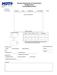 Form MDT-BRG-012 Culvert Measurement - Montana, Page 2