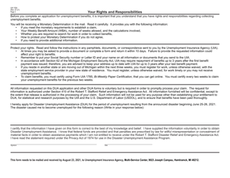 Form UIA1554DUA Application for Disaster Unemployment Assistance - Michigan, Page 3