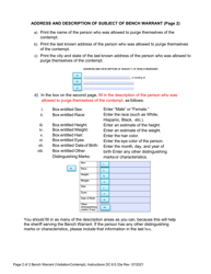 Instructions for Form DC6:5.33 Bench Warrant - Nebraska, Page 2