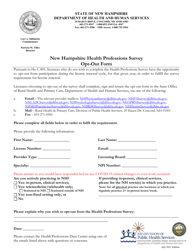 &quot;New Hampshire Health Professions Survey Opt-Out Form&quot; - New Hampshire