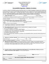 Form LA-1I &quot;Language Access Complaint Form&quot; - New York (Italian)