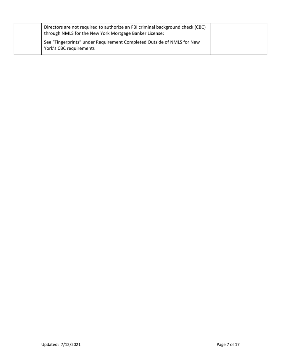 Ny Mortgage Banker License New Application Checklist (Company) - New York, Page 7