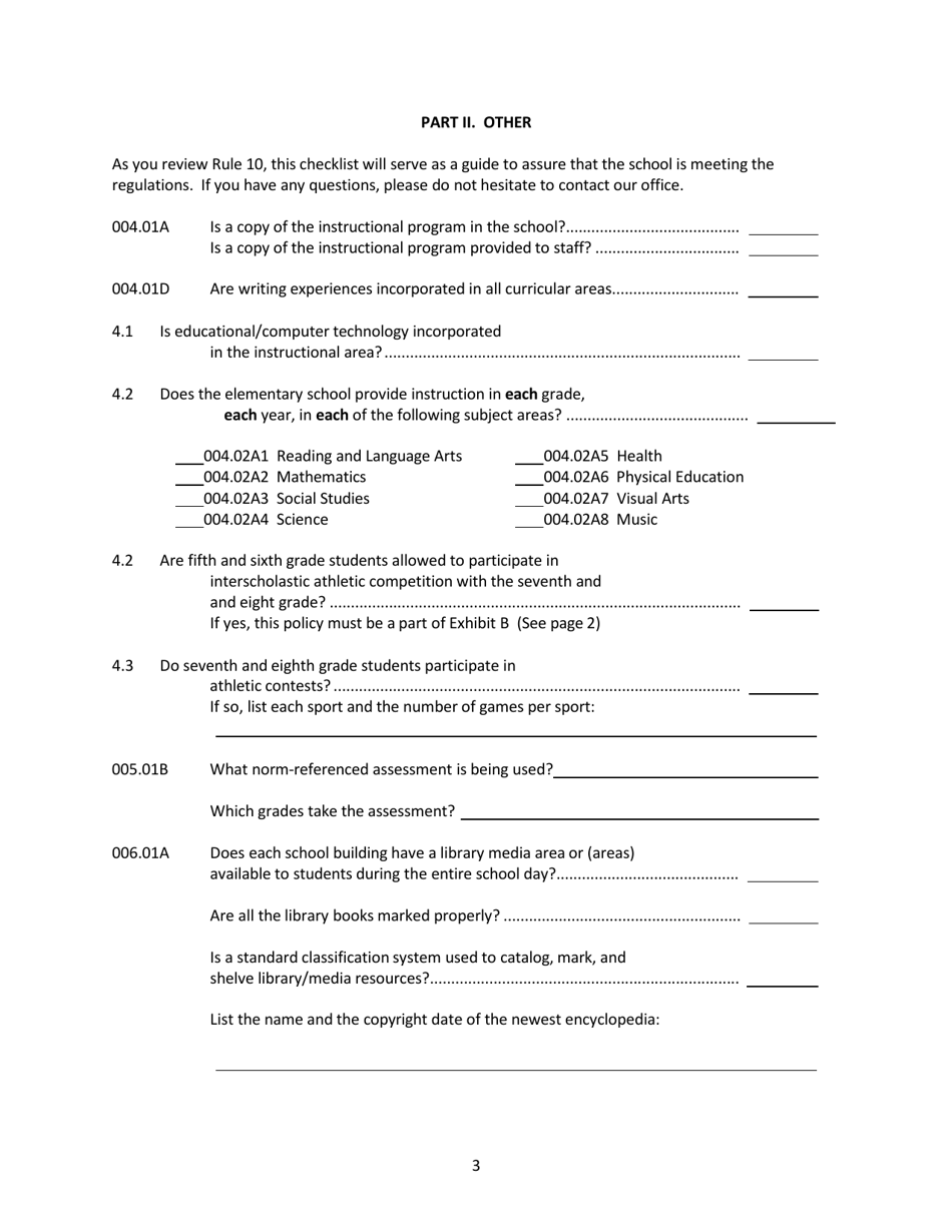 Documentation Report for Approved Nonpublic Elementary Schools - Nebraska, Page 3