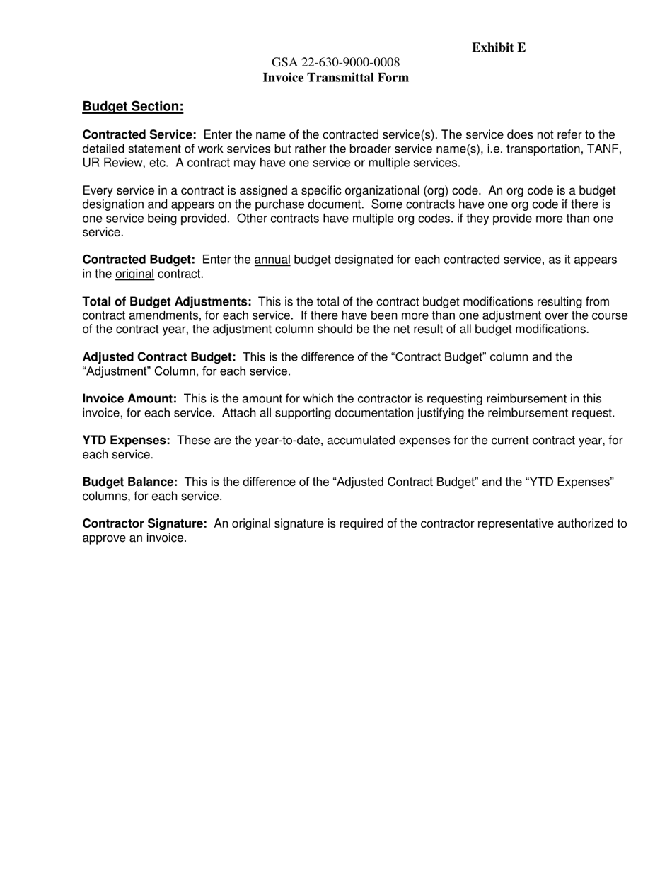 Exhibit E Invoice Transmittal Form - Temporary Assistance for Needy Families - New Mexico, Page 3