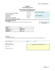 Document preview: Exhibit D TANF Monthly Invoice - Dws Vocational Training Program - New Mexico