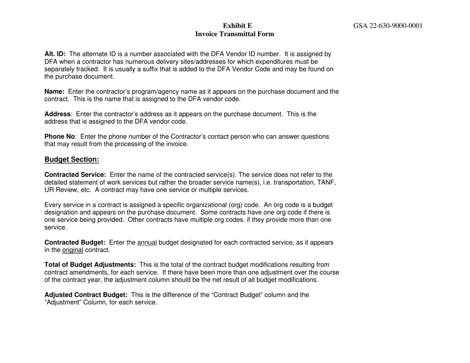 Exhibit E Invoice Transmittal Form - Dws Vocational Training Program - New Mexico, Page 3