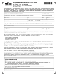 Document preview: Form SFN21802 Request for Copies of Sales and Special Tax Returns - North Dakota
