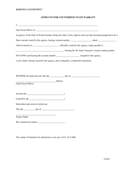 Document preview: Affidavit for Counterfeit State Warrant - North Carolina